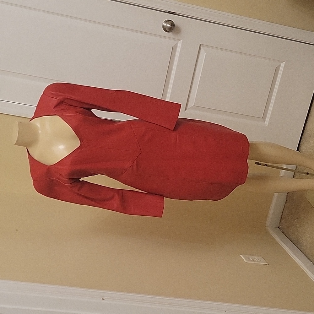 Elegant Red Long Sleeve Dress